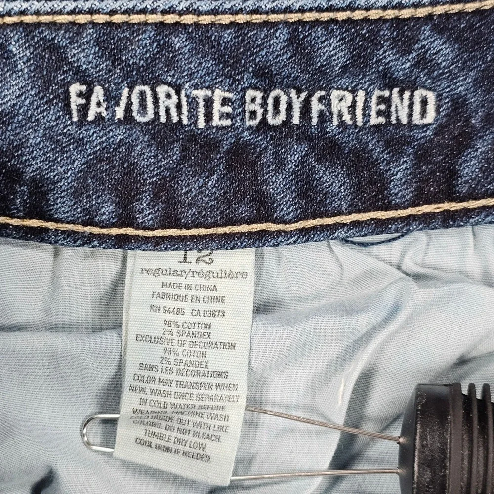 American Eagle Favorite Boyfriend Jeans Womens 12 Medium Wash Stretch Denim Y2K